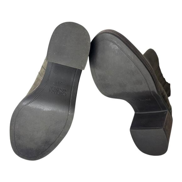 Crown Vintage Capari Bootie size 7M Dark gray/brown suede 3” block heel - Picture 5 of 8